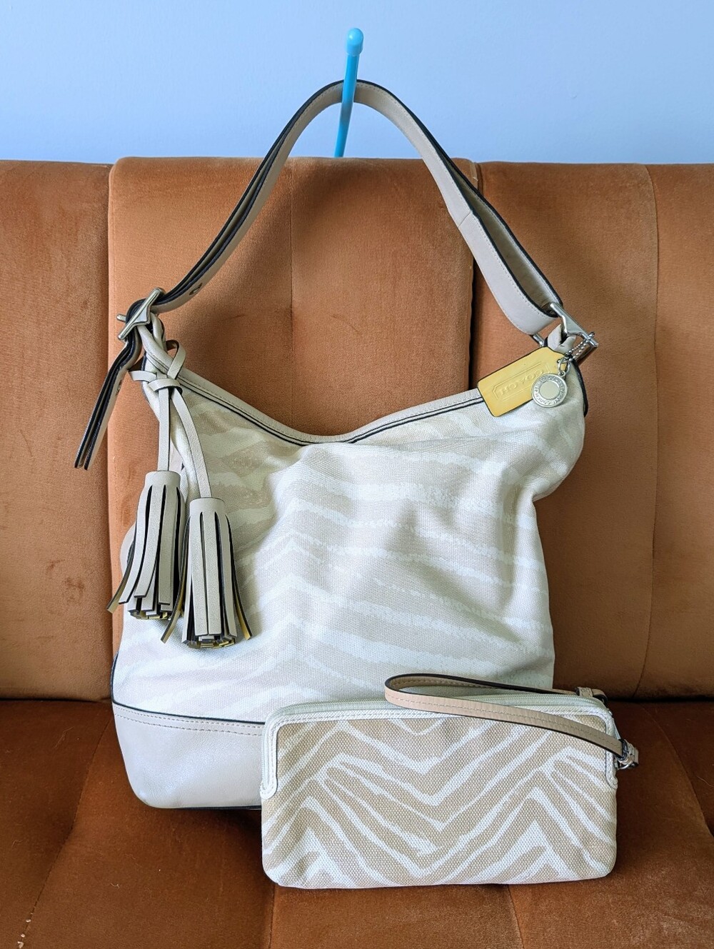 Coach Legacy Zebra-Print Duffle Bag with Matching Wristlet/Wallet